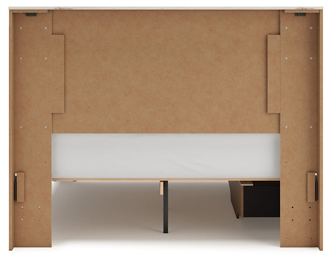 Cama con paneles Lawroy y tocador con espejo