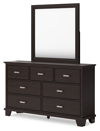 Covetown Panel Bed With Mirrored Dresser And Chest