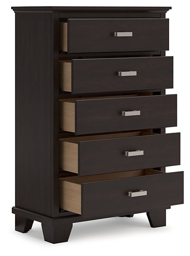 Covetown Panel Bed With Mirrored Dresser And Chest