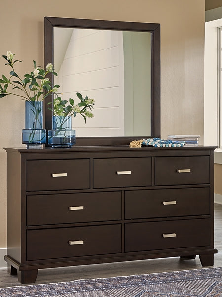 Covetown Panel Bed With Mirrored Dresser And Chest