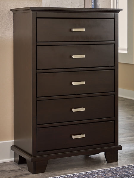 Covetown Panel Bed With Mirrored Dresser And Chest