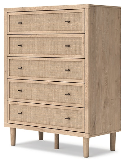 Cama tapizada Cielden con tocador y cómoda con espejo