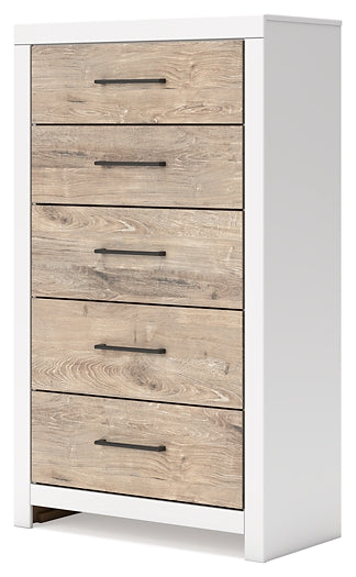 Charbitt Panel Bed With Mirrored Dresser And Chest