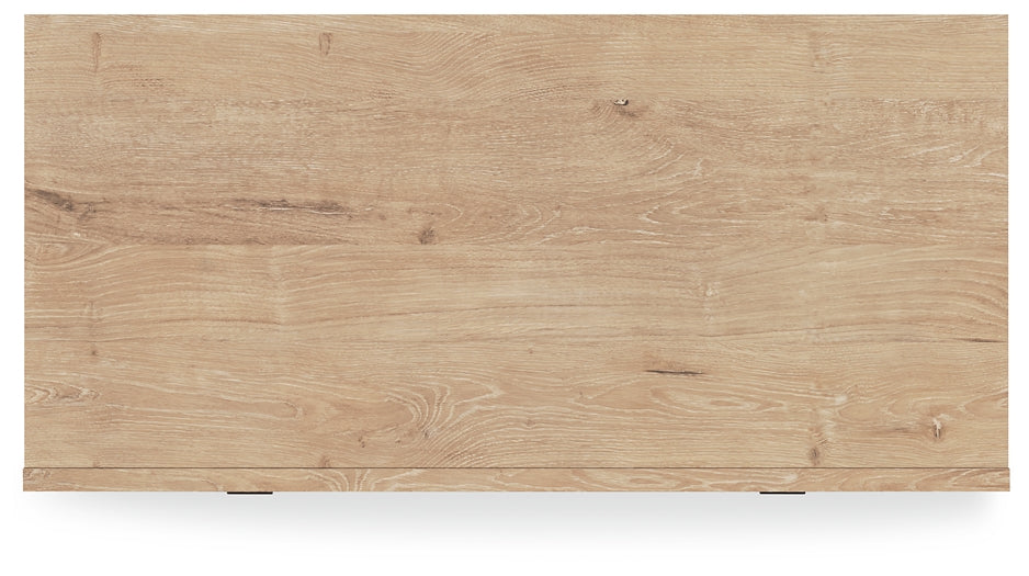 Cama con paneles Cielden, cómoda con espejo y mesita de noche