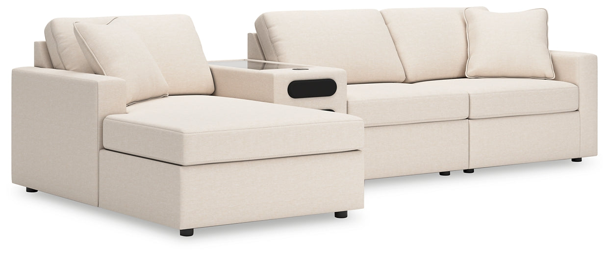 Seccional Modmax de 4 piezas con chaise longue y consola de audio