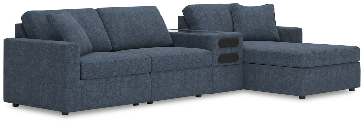 Seccional Modmax de 4 piezas con chaise longue y consola de audio