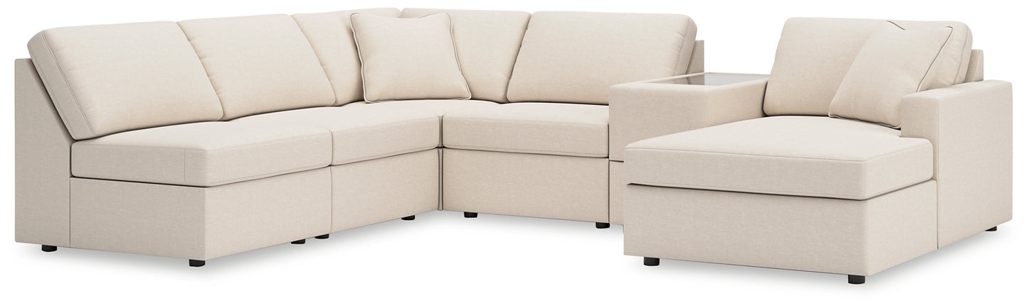 Seccional Modmax de 6 piezas con chaise longue y consola de almacenamiento