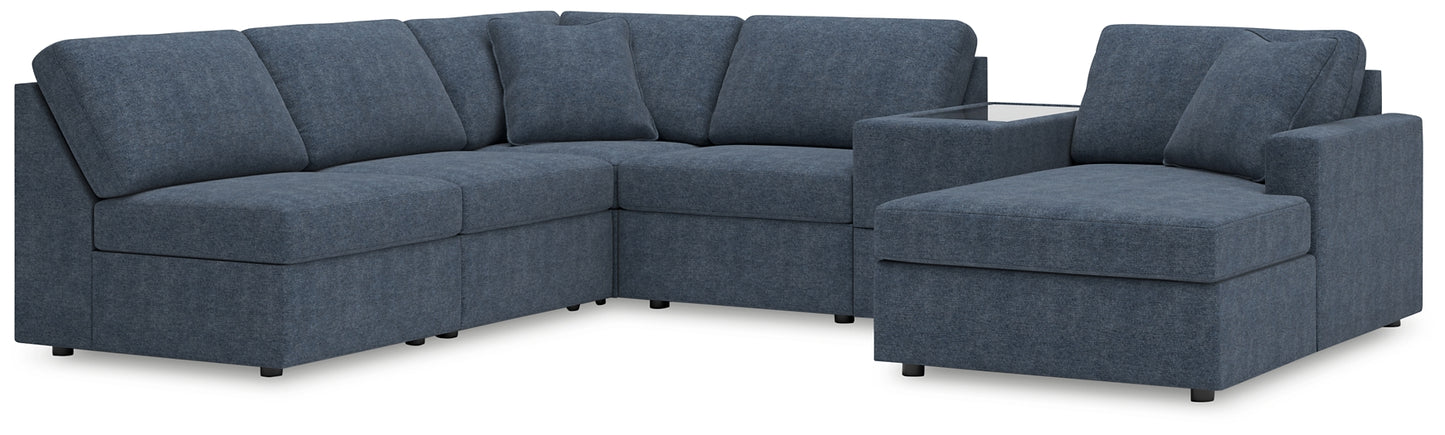 Seccional Modmax de 6 piezas con chaise longue y consola de almacenamiento