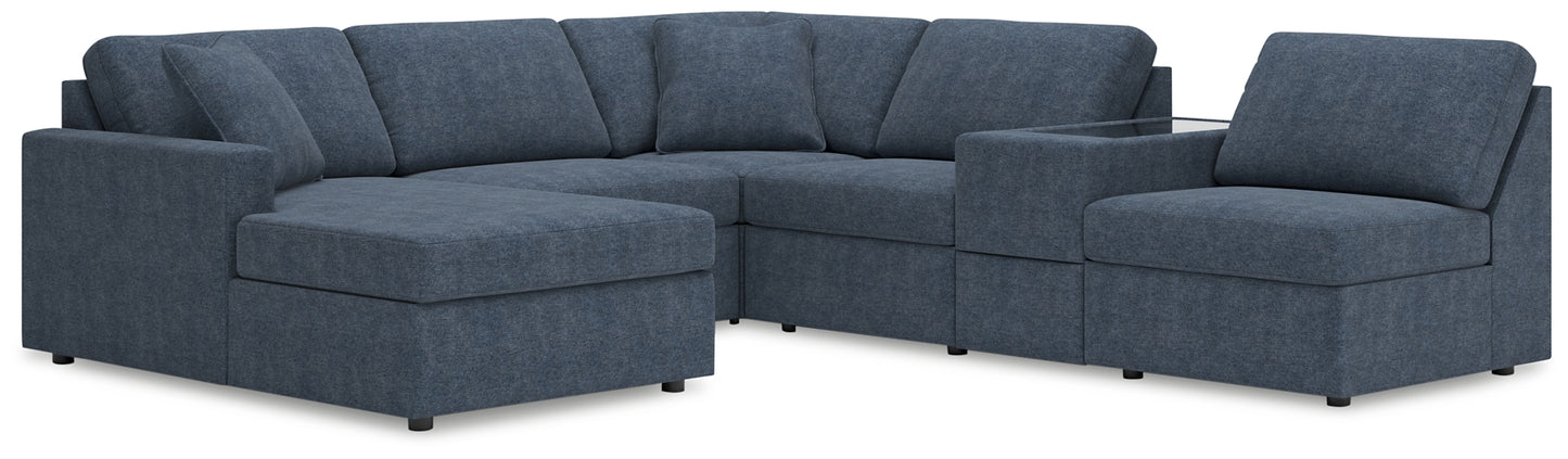 Seccional Modmax de 6 piezas con chaise longue y consola de almacenamiento