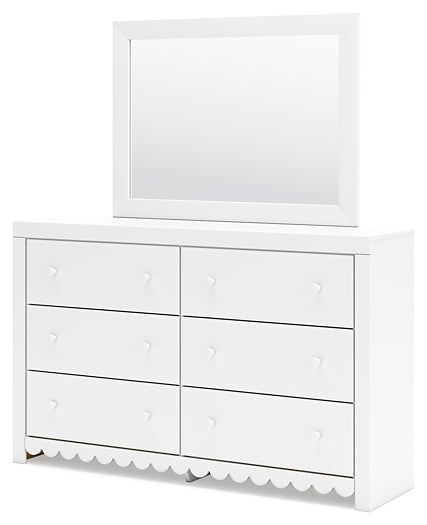 Mollviney Panel Storage Bed With Mirrored Dresser And 2 Nightstands