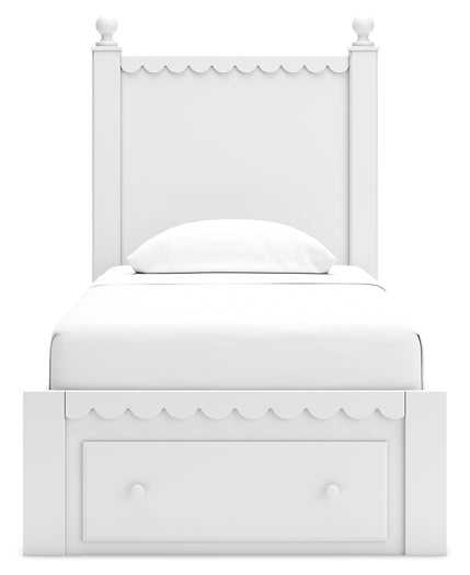 Mollviney Panel Storage Bed With Mirrored Dresser And 2 Nightstands