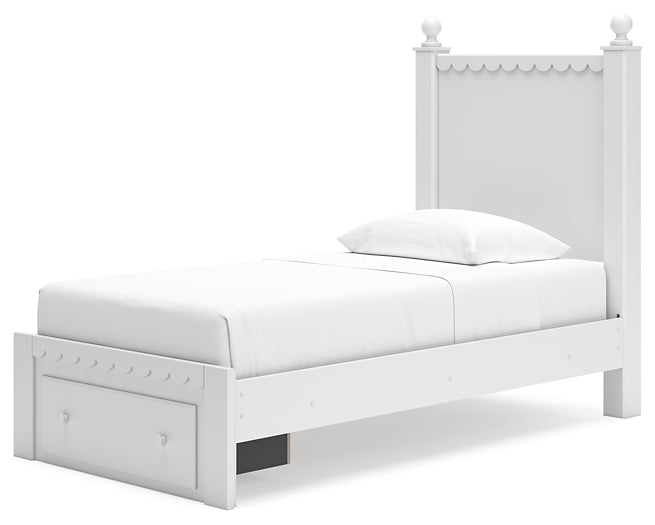 Mollviney Panel Storage Bed With Mirrored Dresser And 2 Nightstands