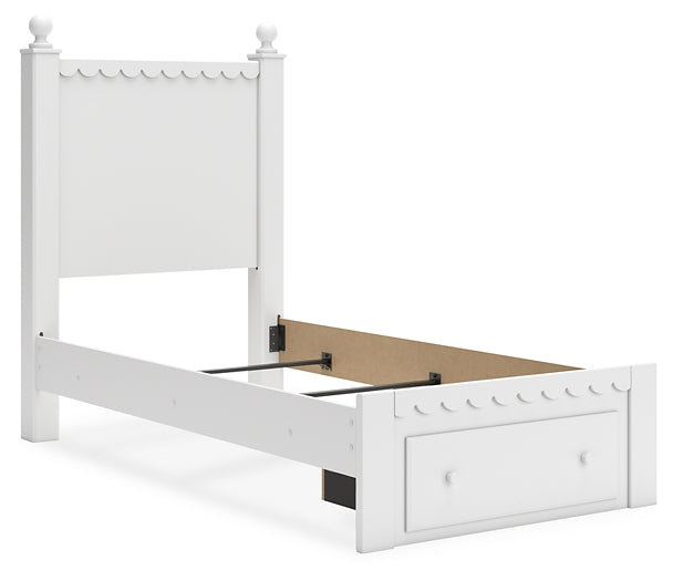 Mollviney Panel Storage Bed With Mirrored Dresser And 2 Nightstands