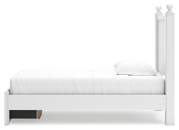 Mollviney Panel Storage Bed With Mirrored Dresser And 2 Nightstands
