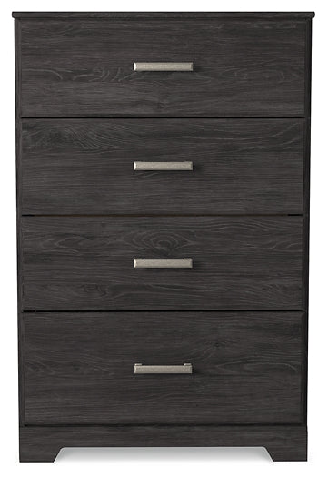 Belachime Panel Bed With Mirrored Dresser And Chest