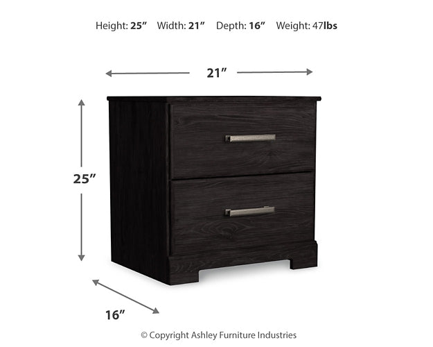 Belachime Panel Bed With Nightstand