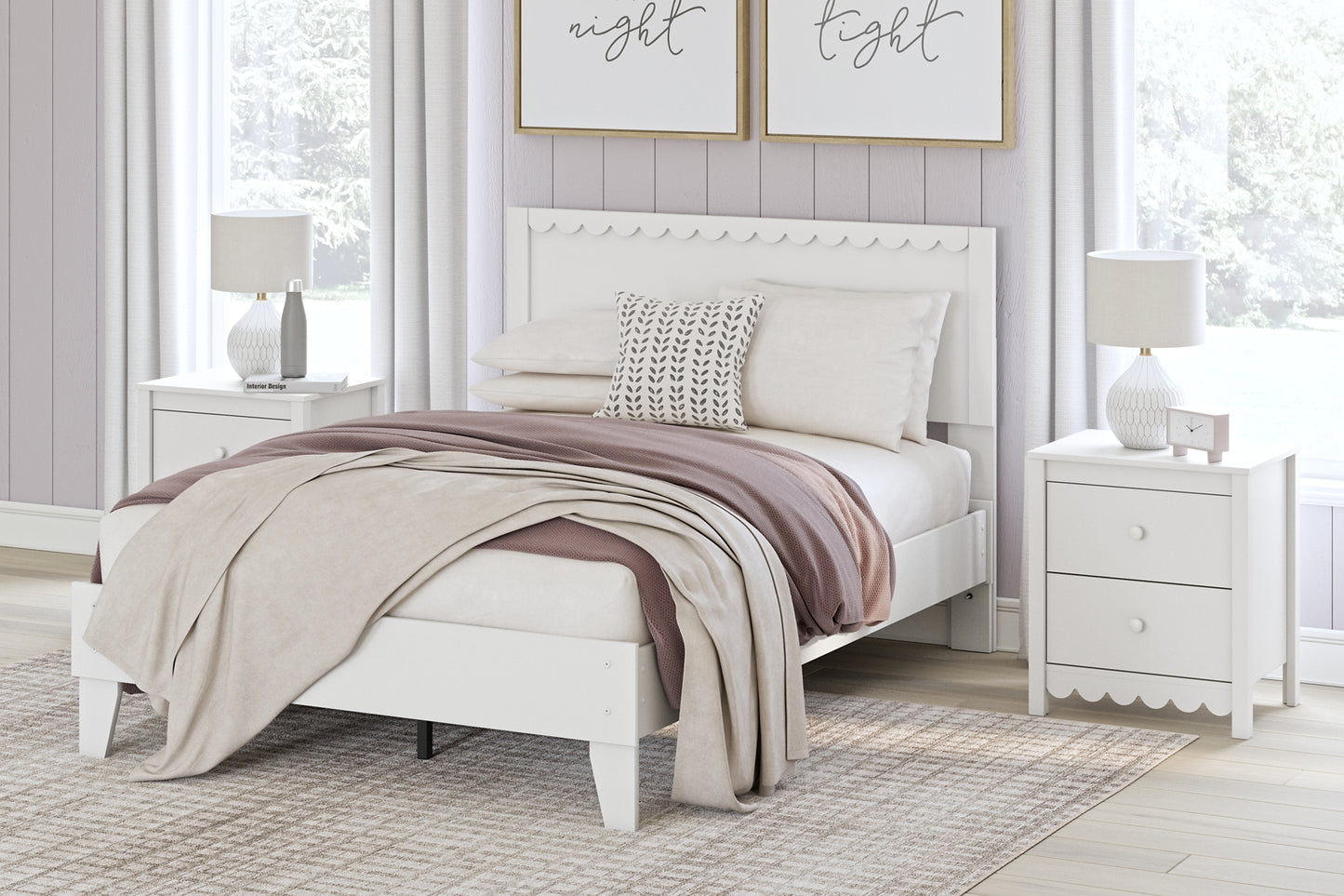 Hallityn Panel Platform Bed With Dresser And Nightstand