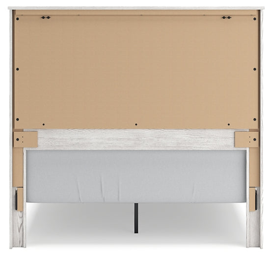 Cama Gerridan con paneles, cómoda con espejo y mesita de noche
