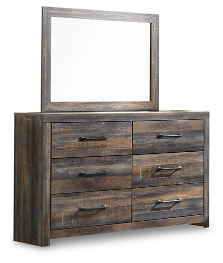 Drystan Bookcase Bed With 4 Storage Drawers With Mirrored Dresser, Chest And 2 Nightstands