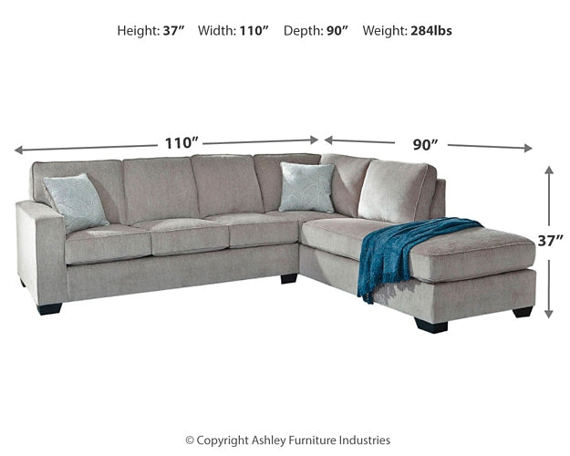 Sofá cama seccional de dos piezas con chaise longue Altari