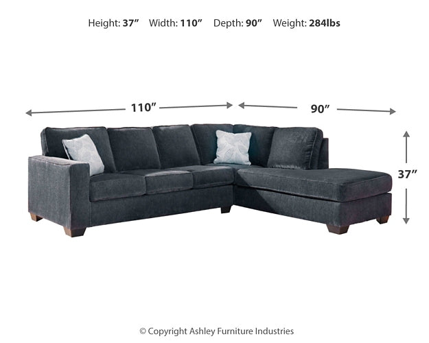 Sofá cama seccional de dos piezas con chaise longue Altari