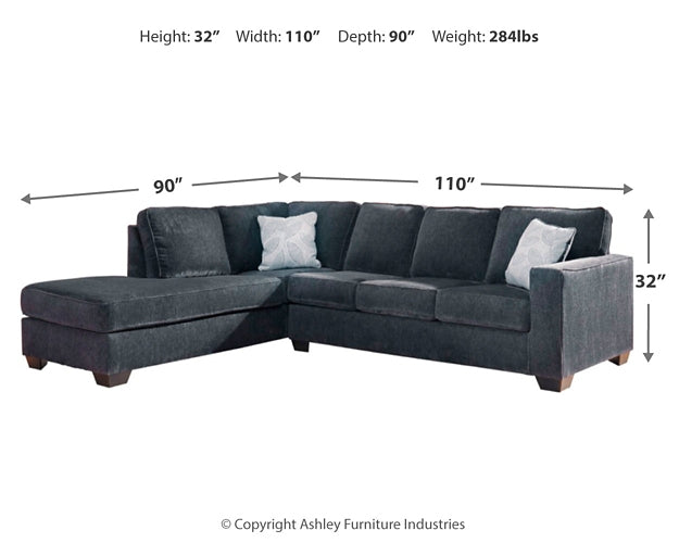 Sofá cama seccional de dos piezas con chaise longue Altari