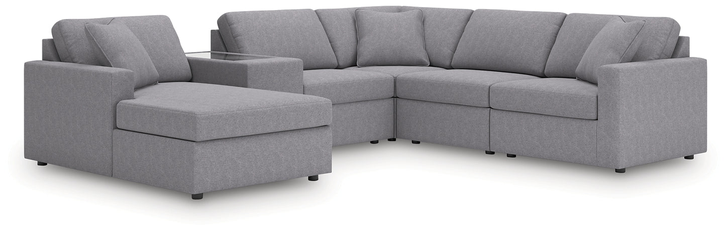 Seccional Modmax de 6 piezas con chaise longue