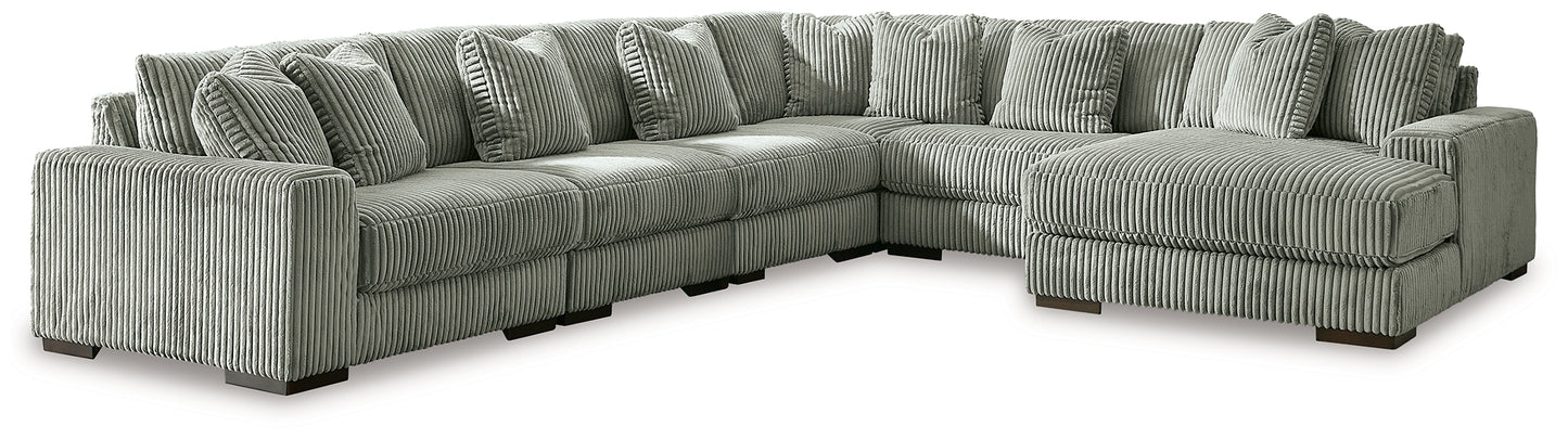 Seccional Lindyn de 6 piezas con chaise longue