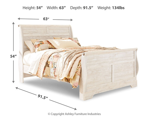 Willowton Sleigh Bed