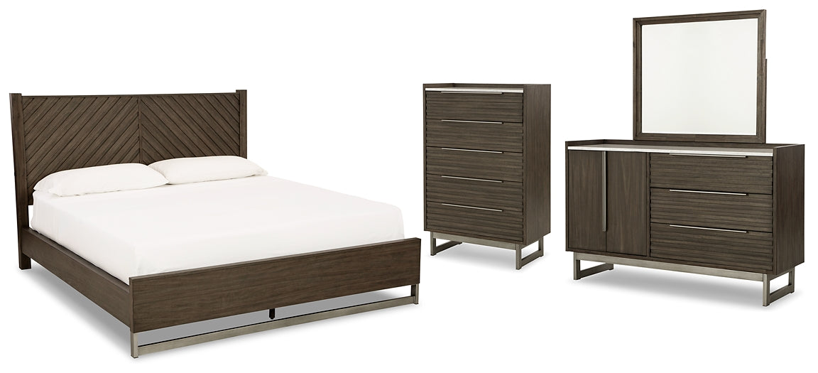 Arkenton Panel Bed With Mirrored Dresser And Chest