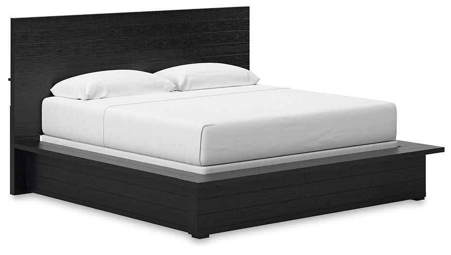 Londer Panel Bed With Mirrored Dresser And Nightstand