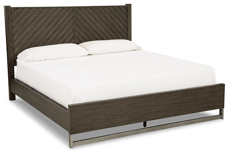 Arkenton California Panel Bed With Mirrored Dresser And Chest