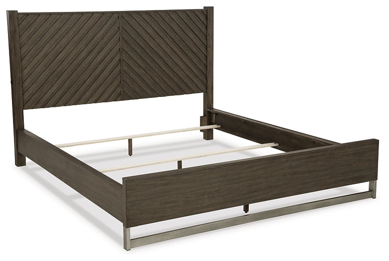 Arkenton California Panel Bed With Mirrored Dresser And Chest