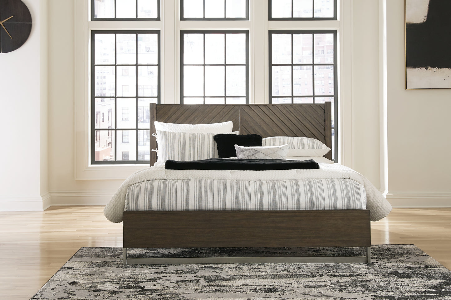 Arkenton Panel Bed With Mirrored Dresser, Chest And Nightstand