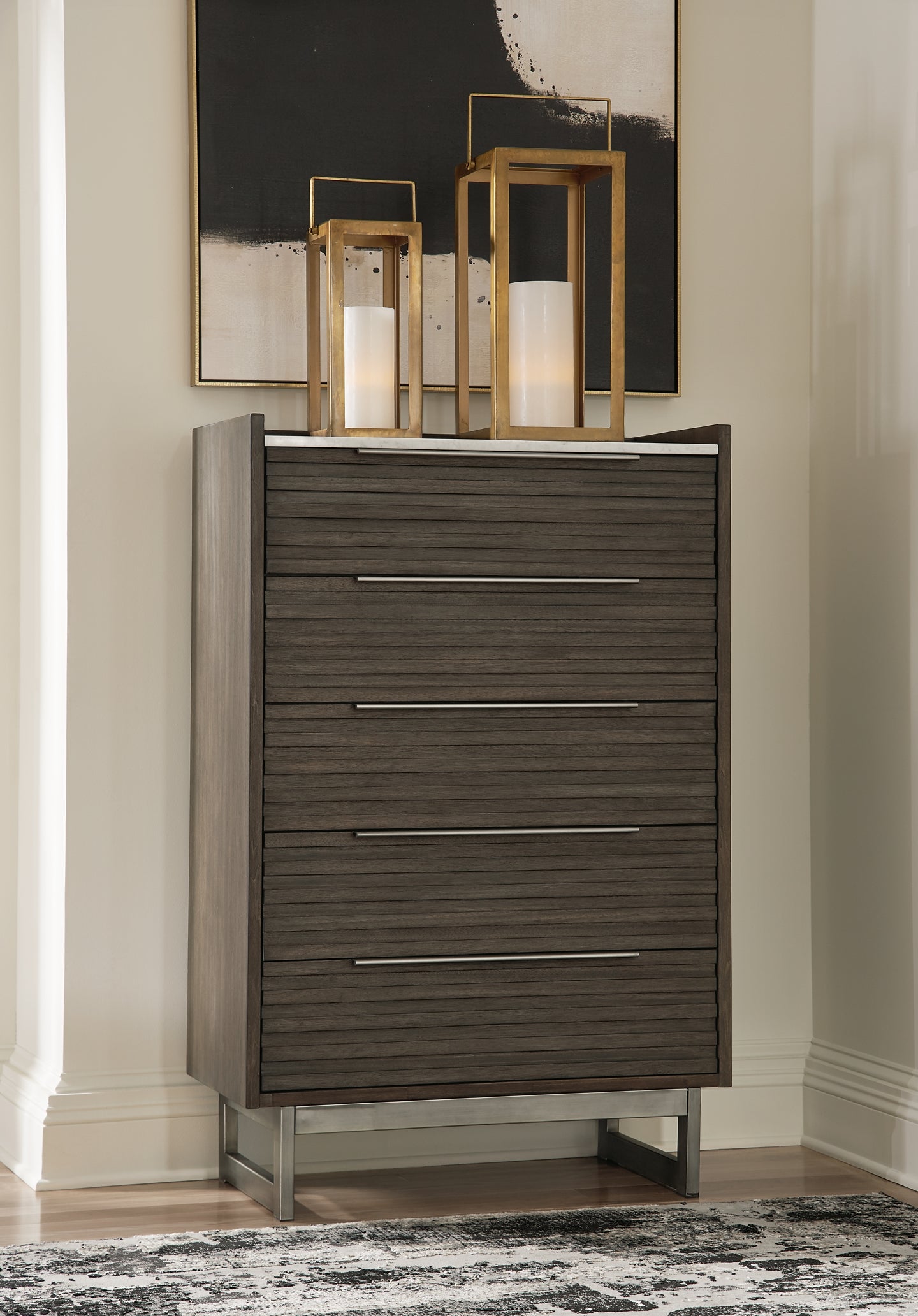 Arkenton Panel Bed With Mirrored Dresser, Chest And Nightstand