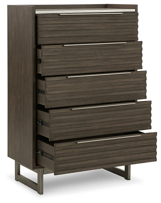 Arkenton California Panel Bed With Mirrored Dresser, Chest And 2 Nightstands