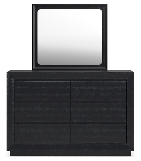 Londer Panel Bed With Mirrored Dresser And 2 Nightstands