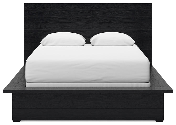 Londer Panel Bed With Mirrored Dresser And 2 Nightstands