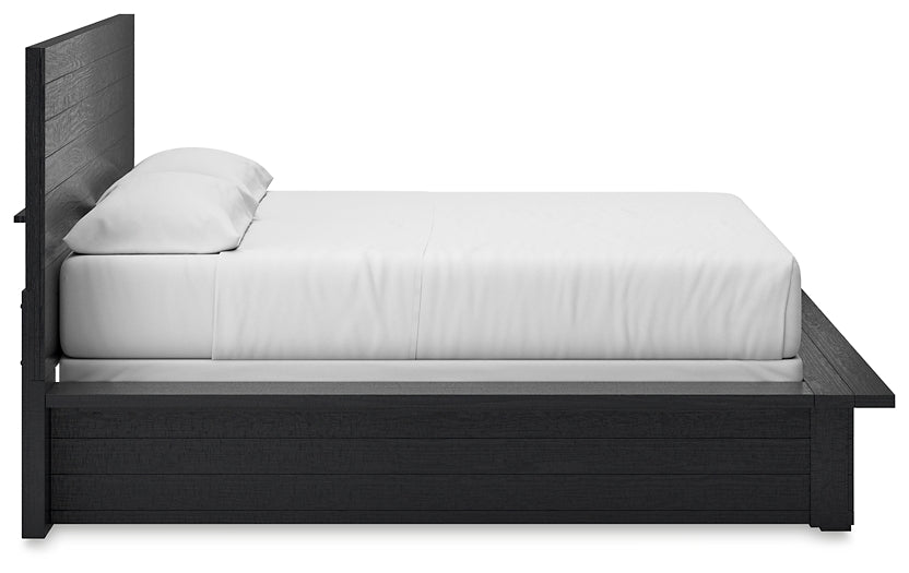 Londer California Panel Bed With Mirrored Dresser