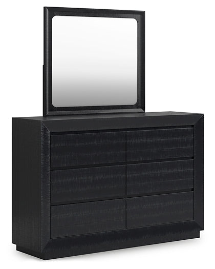 Londer California Panel Bed With Mirrored Dresser, Chest And 2 Nightstands
