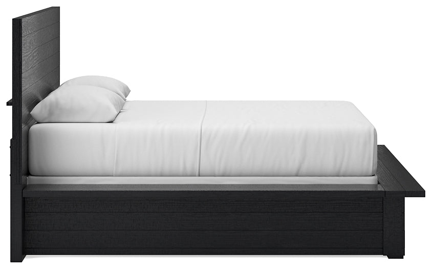Londer Panel Bed With Mirrored Dresser