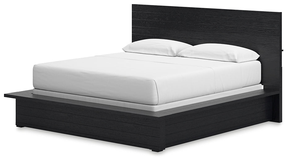 Londer California Panel Bed With Mirrored Dresser, Chest And 2 Nightstands