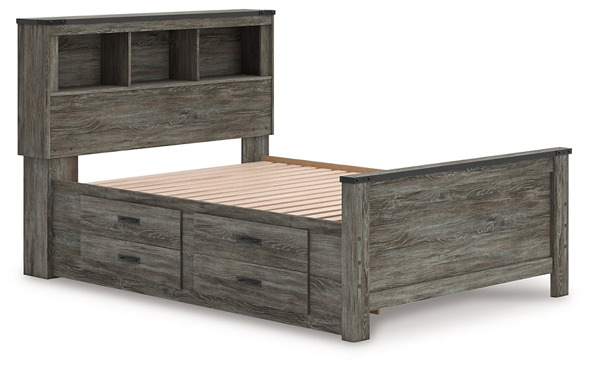 Frandern Bookcase Panel Bed With Storage