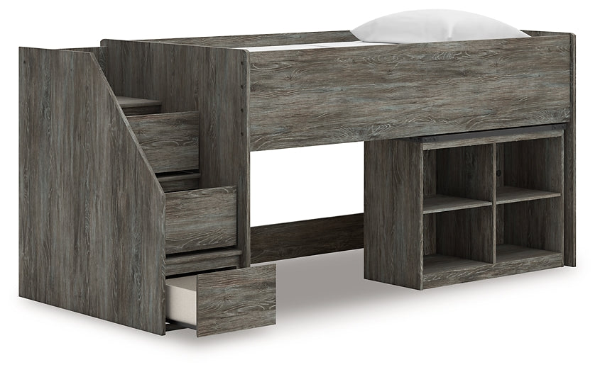 Frandern Loft Bed With Bookcase Storage
