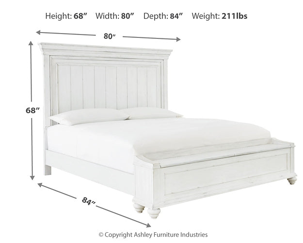 Kanwyn Panel Bed With Storage With Mirrored Dresser