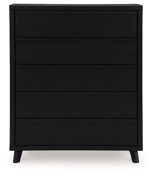 Danziar Panel Headboard With Mirrored Dresser, Chest And Nightstand