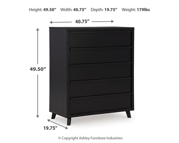 Danziar Panel Headboard With Mirrored Dresser And Chest