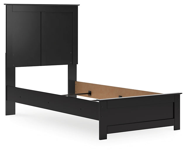 Panel Bed With Mirrored Dresser And Nightstand