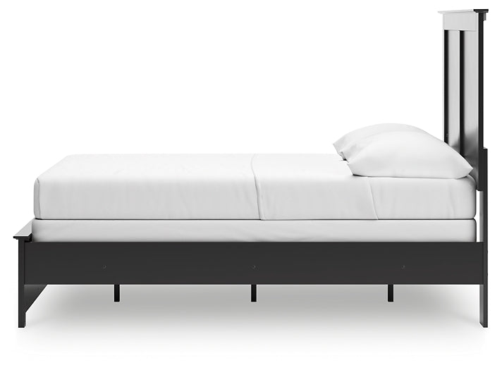 Panel Bed With Mirrored Dresser And Chest