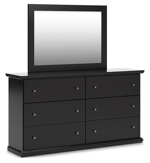 Panel Bed With Mirrored Dresser, Chest And Nightstand